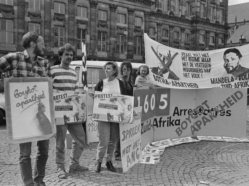 Demonstratie tegen apartheid