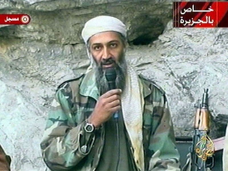 Osama bin Laden in een videoboodschap