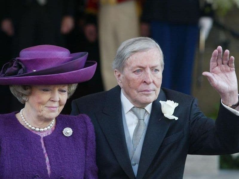 Koningin Beatrix en prins Claus op het huwelijk van Willem-Alexander en Máxima