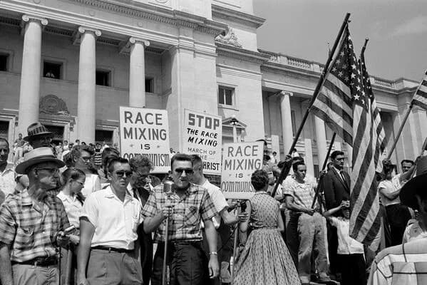 Protest tegen rassenintegratie in Little Rock 1959