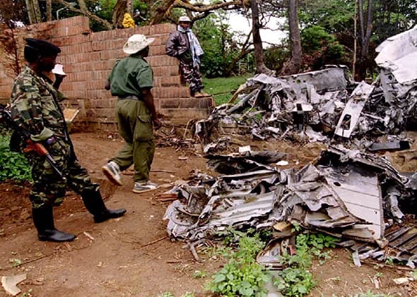 Overblijfselen vliegtuig van president Habyarimana van Rwanda gevonden