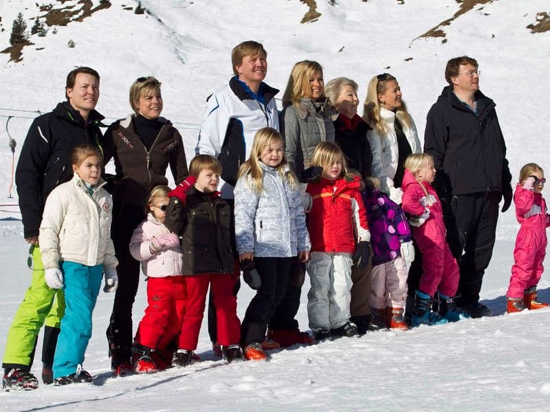 Koninklijke familie op skivakantie in Lech (Oostenrijk)
